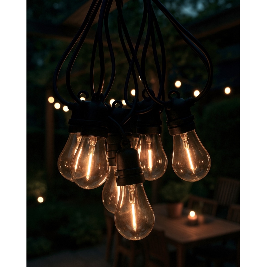 LED Zewnętrzny łańcuch dekoracyjny 10xLED/0,36W/230V 8 m IP44 czarny