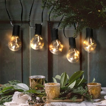 LED zewnętrzny łańcuch dekoracyjny GIRLANDA 10xLED/3xAA 3m IP44, ciepła biel