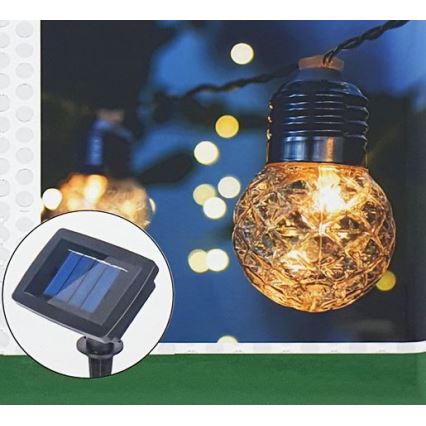 LED Zewnętrzny łańcuch solarny 10xLED/1,2V 2,2 m IP44