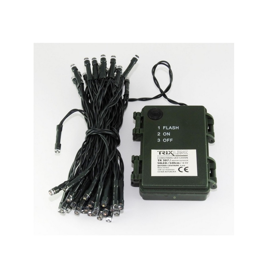 LED Zewnętrzny łańcuch świąteczny 10,8 m 100xLED/3xAA 6500 K