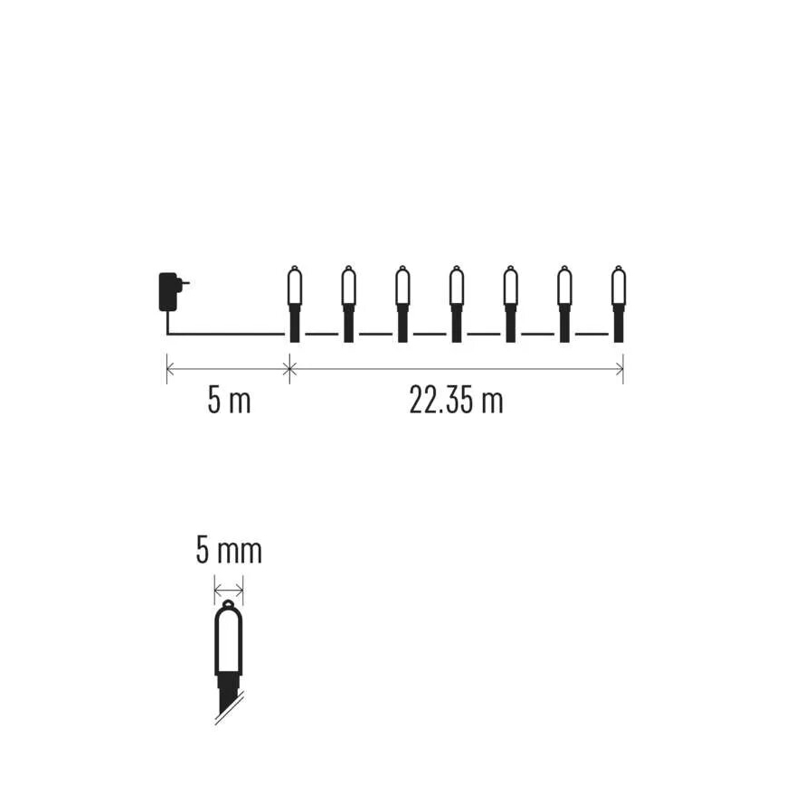 LED Zewnętrzny łańcuch świąteczny 150xLED/27,35m IP44 wielokolorowy