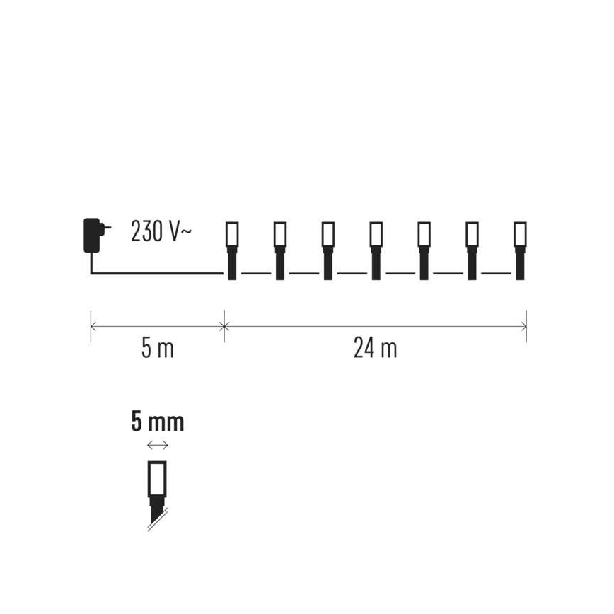 LED Zewnętrzny łańcuch świąteczny 240xLED/3,6W/230V IP44