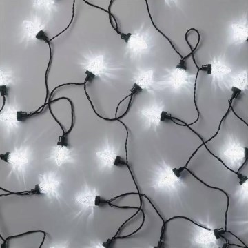 LED Zewnętrzny łańcuch świąteczny 50×LED/8 funkcji 14,8 m IP44 zimne białe światło