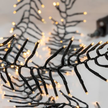 LED zewnętrzny łańcuch świąteczny CLUSTER 1512xLED/8 funkcji 17 m IP44 ciepła biel