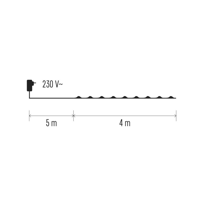 LED Zewnętrzny łańcuch świąteczny NANO 40xLED/2,4W/230V IP44 4 m