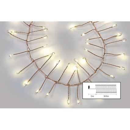 LED Zewnętrzny łańcuch świetlny 1440xLED/8 funkcji 14,4m IP44 ciepła biała