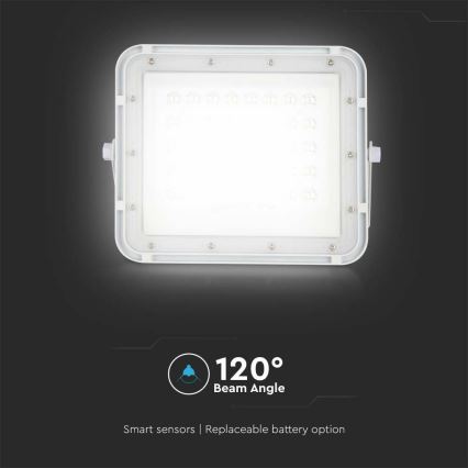 LED Zewnętrzny naświetlacz solarny LED/10W/3,2V IP65 4000K biały + pilot