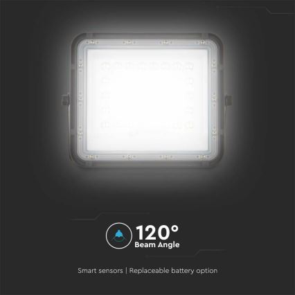 LED zewnętrzny ściemnialny solarny reflektor LED/10W/3,2V IP65 6400K 6000 mAh czarny + zdalne sterowanie