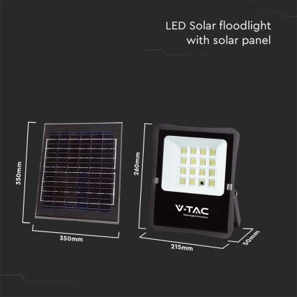 LED Zewnętrzny naświetlacz solarny LED/12W/3,2V 4000K IP65 + pilot