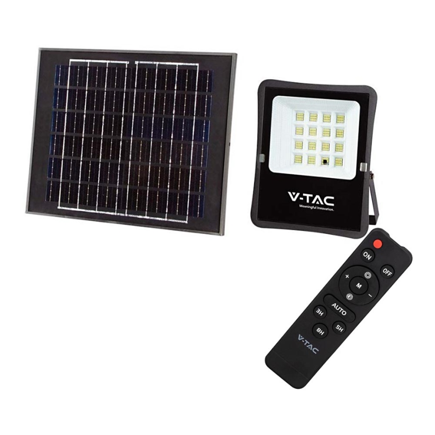 LED Zewnętrzny naświetlacz solarny LED/12W/3,2V 6400K IP65 10000 mAh + zdalne sterowanie