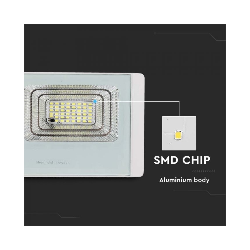LED Zewnętrzny naświetlacz solarny LED/12W/3,2V IP65 4000K + pilot zdalnego sterowania