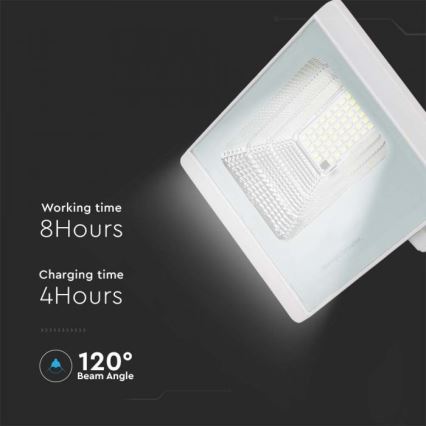 LED Zewnętrzny naświetlacz solarny LED/12W/3,2V IP65 4000K + pilot zdalnego sterowania