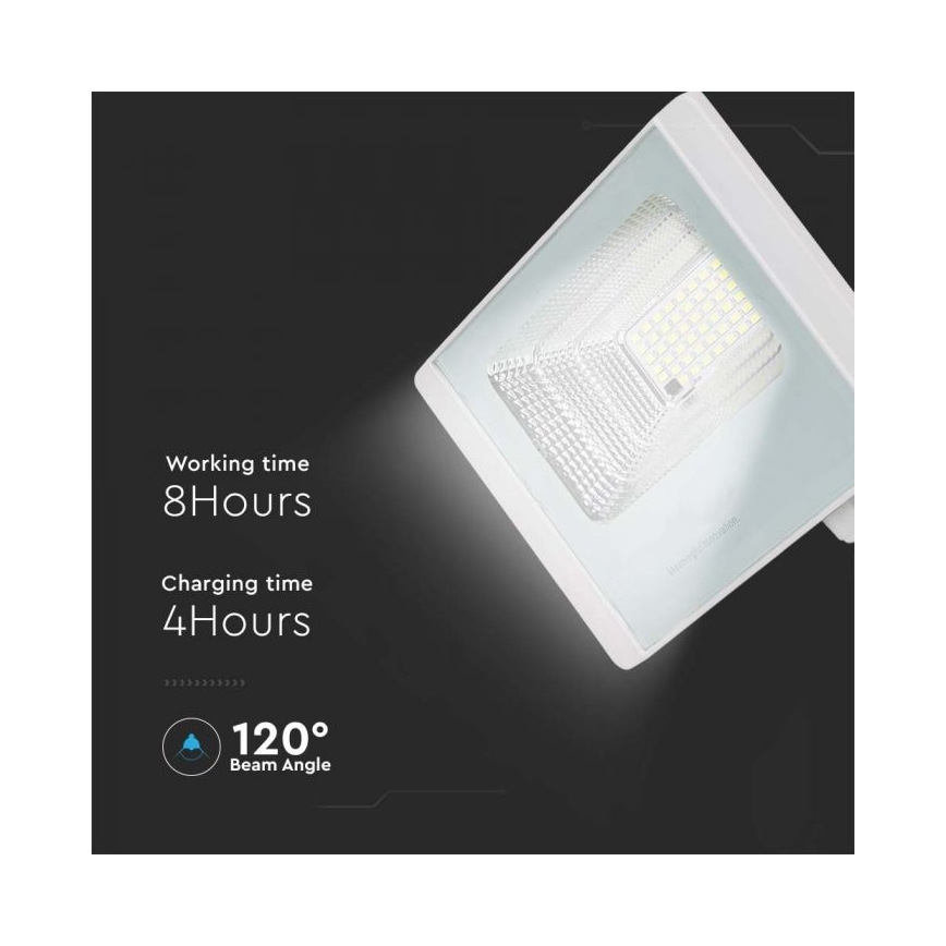 LED Zewnętrzny naświetlacz solarny LED/12W/3,2V IP65 4000K + pilot zdalnego sterowania