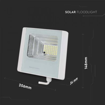 LED Zewnętrzny naświetlacz solarny LED/12W/3,2V IP65 4000K + pilot zdalnego sterowania