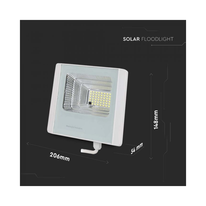 LED Zewnętrzny naświetlacz solarny LED/12W/3,2V IP65 4000K + pilot zdalnego sterowania