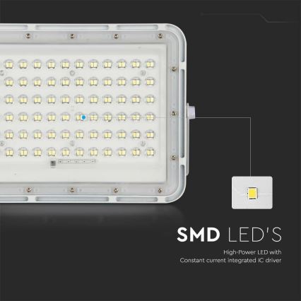 LED zewnętrzny ściemnialny solarny reflektor LED/15W/3,2V IP65 4000K 12000 mAh biały + zdalne sterowanie