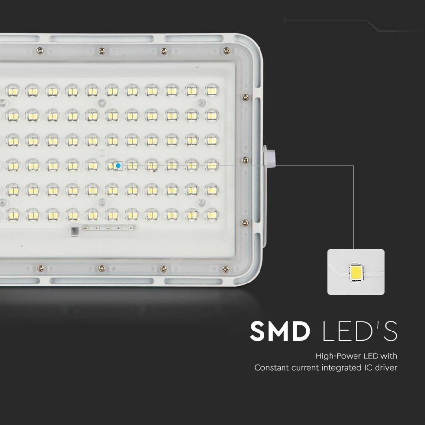 LED zewnętrzny ściemnialny solarny reflektor LED/15W/3,2V IP65 4000K 12000 mAh biały + zdalne sterowanie