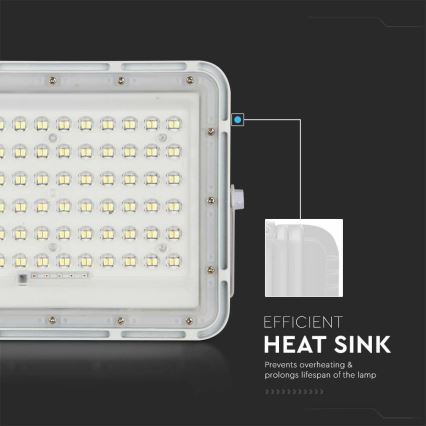 LED zewnętrzny ściemnialny solarny reflektor LED/15W/3,2V IP65 4000K 12000 mAh biały + zdalne sterowanie