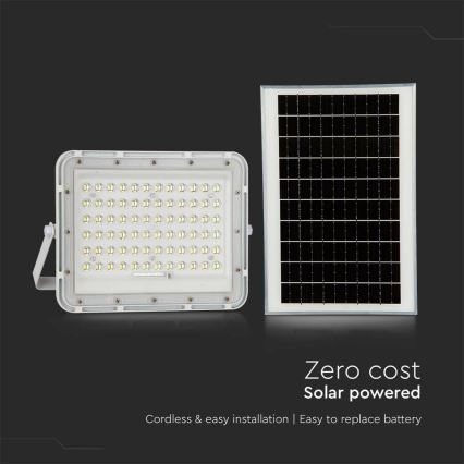 LED zewnętrzny ściemnialny solarny reflektor LED/15W/3,2V IP65 4000K 12000 mAh biały + zdalne sterowanie