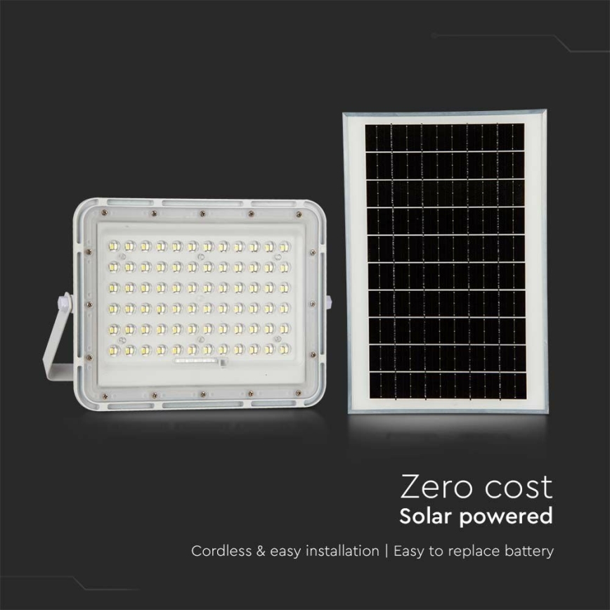 LED zewnętrzny ściemnialny solarny reflektor LED/15W/3,2V IP65 4000K 12000 mAh biały + zdalne sterowanie