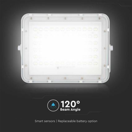 LED zewnętrzny ściemnialny solarny reflektor LED/15W/3,2V IP65 4000K 12000 mAh biały + zdalne sterowanie