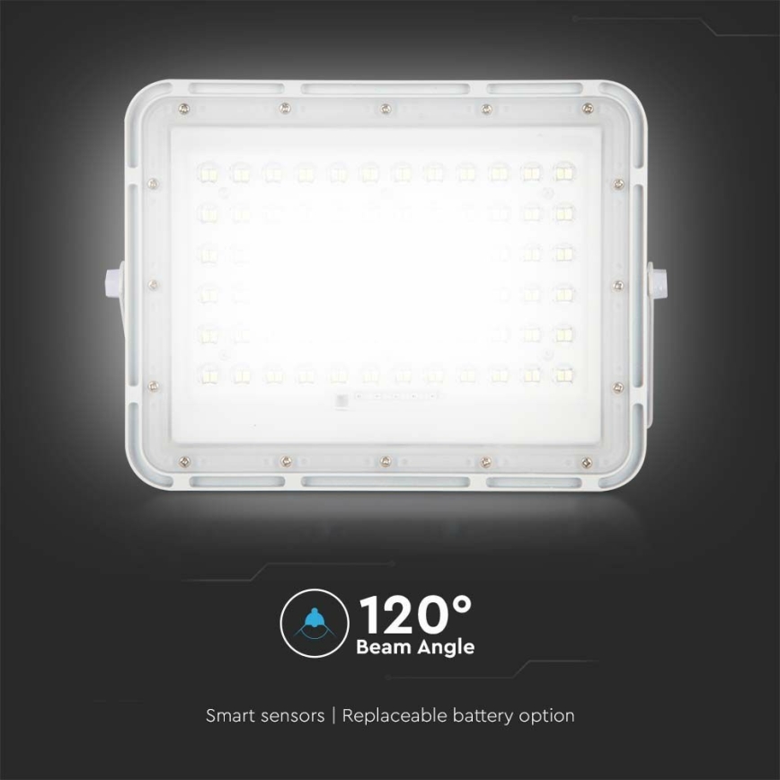 LED zewnętrzny ściemnialny solarny reflektor LED/15W/3,2V IP65 4000K 12000 mAh biały + zdalne sterowanie