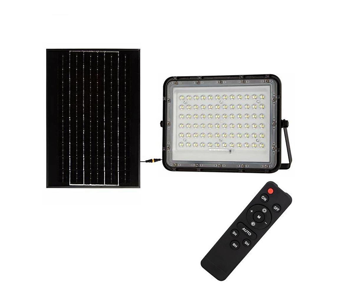 LED Zewnętrzny naświetlacz solarny LED/15W/3,2V IP65 4000K czarny + pilot