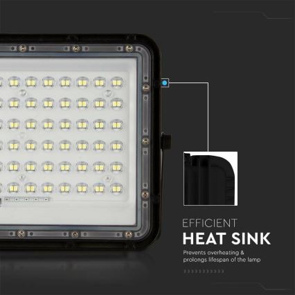 LED zewnętrzny ściemnialny solarny reflektor LED/15W/3,2V IP65 4000K 12000 mAh czarny + zdalne sterowanie