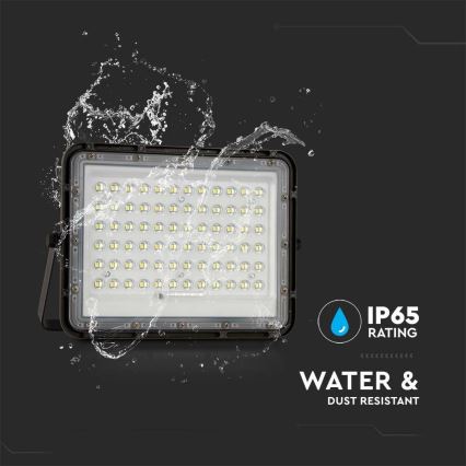 LED zewnętrzny ściemnialny solarny reflektor LED/15W/3,2V IP65 4000K 12000 mAh czarny + zdalne sterowanie