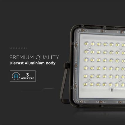 LED zewnętrzny ściemnialny solarny reflektor LED/15W/3,2V IP65 4000K 12000 mAh czarny + zdalne sterowanie