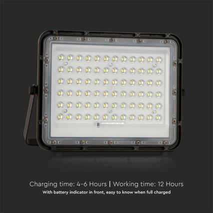 LED zewnętrzny ściemnialny solarny reflektor LED/15W/3,2V IP65 4000K 12000 mAh czarny + zdalne sterowanie