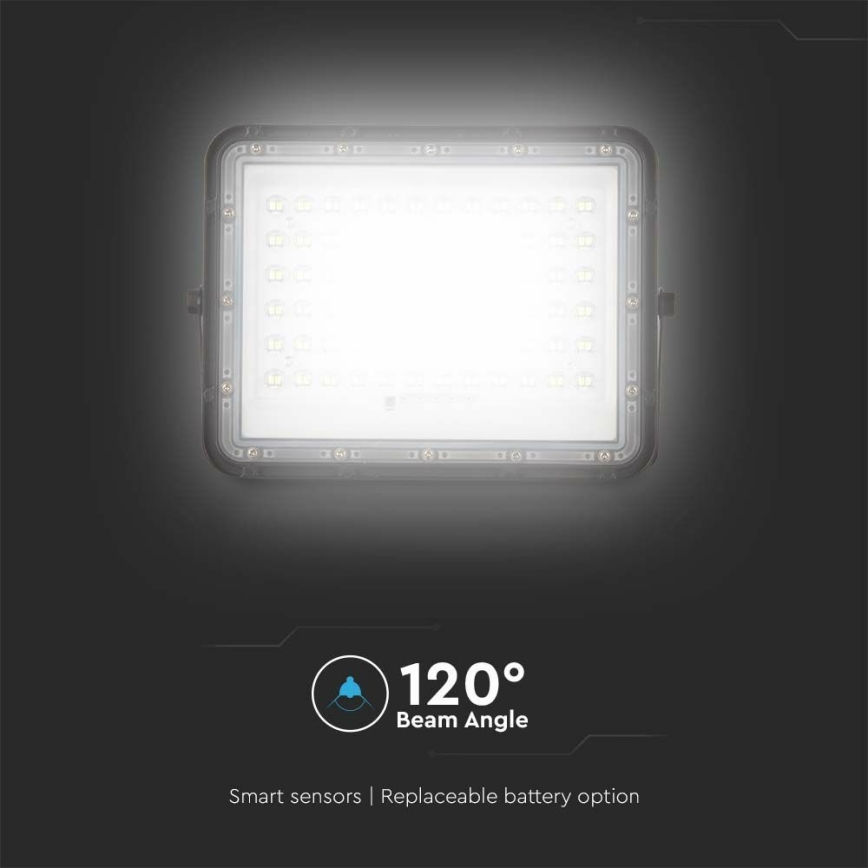 LED zewnętrzny ściemnialny solarny reflektor LED/15W/3,2V IP65 4000K 12000 mAh czarny + zdalne sterowanie