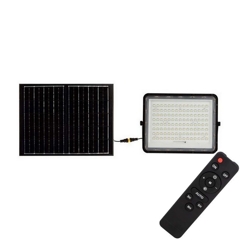 LED Zewnętrzny naświetlacz solarny LED/200W/3,2V 4000K czarny IP65 16000 mAh + zdalne sterowanie
