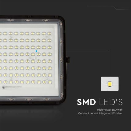 LED Zewnętrzny naświetlacz solarny LED/200W/3,2V 4000K czarny IP65 16000 mAh + zdalne sterowanie