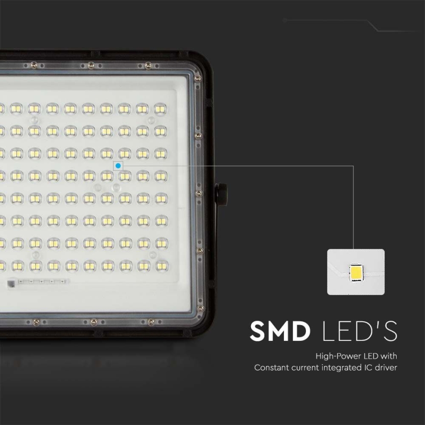 LED Zewnętrzny naświetlacz solarny LED/200W/3,2V 4000K czarny IP65 16000 mAh + zdalne sterowanie