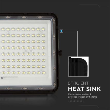 LED Zewnętrzny naświetlacz solarny LED/200W/3,2V 4000K czarny IP65 16000 mAh + zdalne sterowanie