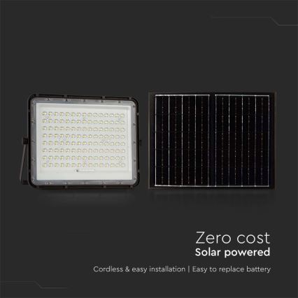 LED Zewnętrzny naświetlacz solarny LED/200W/3,2V 4000K czarny IP65 16000 mAh + zdalne sterowanie