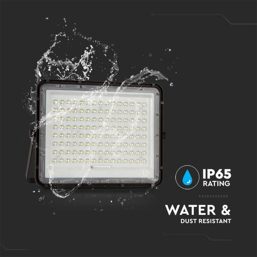 LED Zewnętrzny naświetlacz solarny LED/200W/3,2V 4000K czarny IP65 16000 mAh + zdalne sterowanie
