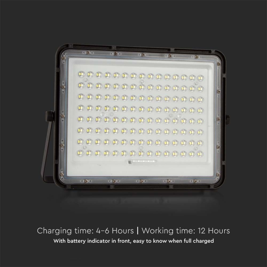 LED Zewnętrzny naświetlacz solarny LED/200W/3,2V 4000K czarny IP65 16000 mAh + zdalne sterowanie