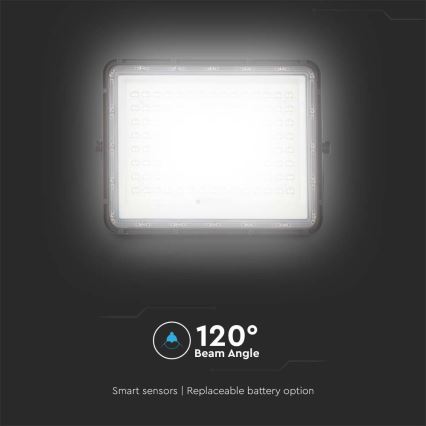 LED Zewnętrzny naświetlacz solarny LED/200W/3,2V 4000K czarny IP65 16000 mAh + zdalne sterowanie