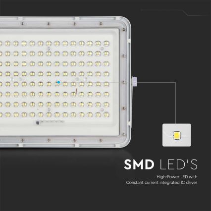 LED Zewnętrzny naświetlacz solarny LED/20W/3,2V 6400K biały IP65 16000 mAh + zdalne sterowanie