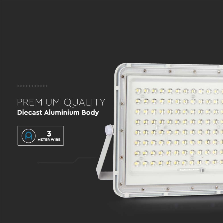 LED Zewnętrzny naświetlacz solarny LED/20W/3,2V 6400K biały IP65 16000 mAh + zdalne sterowanie