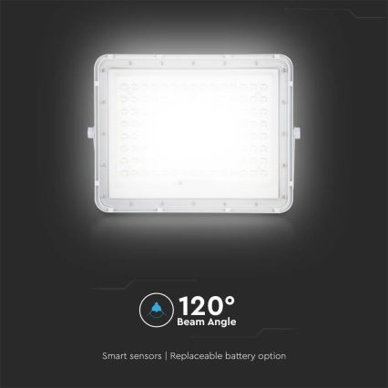 LED Zewnętrzny naświetlacz solarny LED/20W/3,2V 6400K biały IP65 16000 mAh + zdalne sterowanie