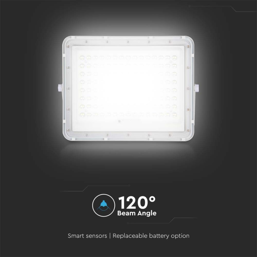 LED Zewnętrzny naświetlacz solarny LED/20W/3,2V 6400K biały IP65 16000 mAh + zdalne sterowanie