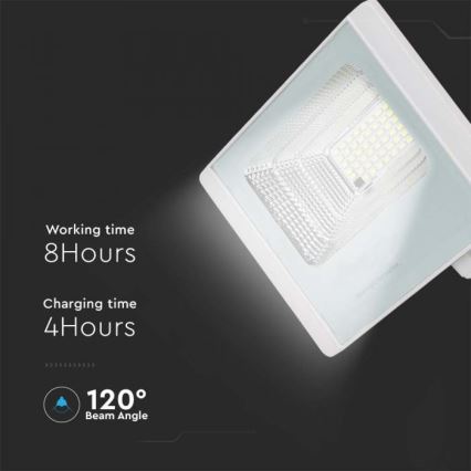 LED Zewnętrzny naświetlacz solarny LED/20W/3,2V IP65 4000K 20000 mAh + zdalne sterowanie