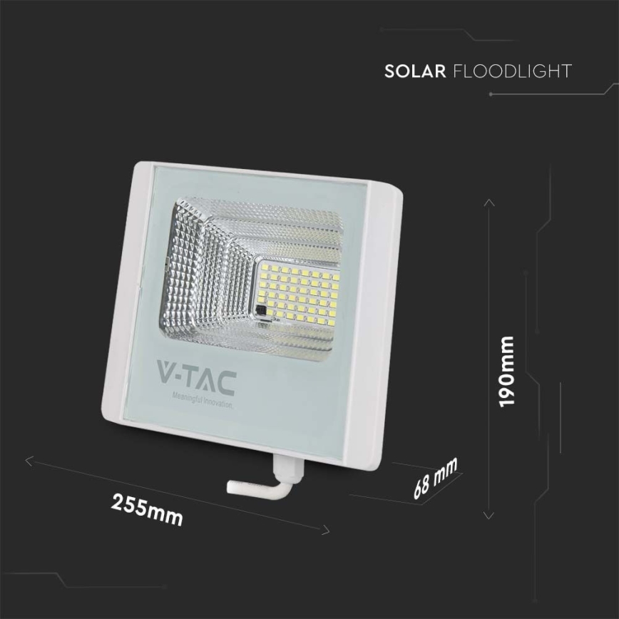 LED Zewnętrzny naświetlacz solarny LED/20W/3,2V IP65 6400K 20000 mAh + zdalne sterowanie