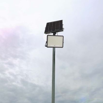 LED Zewnętrzny naświetlacz solarny LED/30W/3,2V 4000K czarny IP65 20000 mAh + zdalne sterowanie