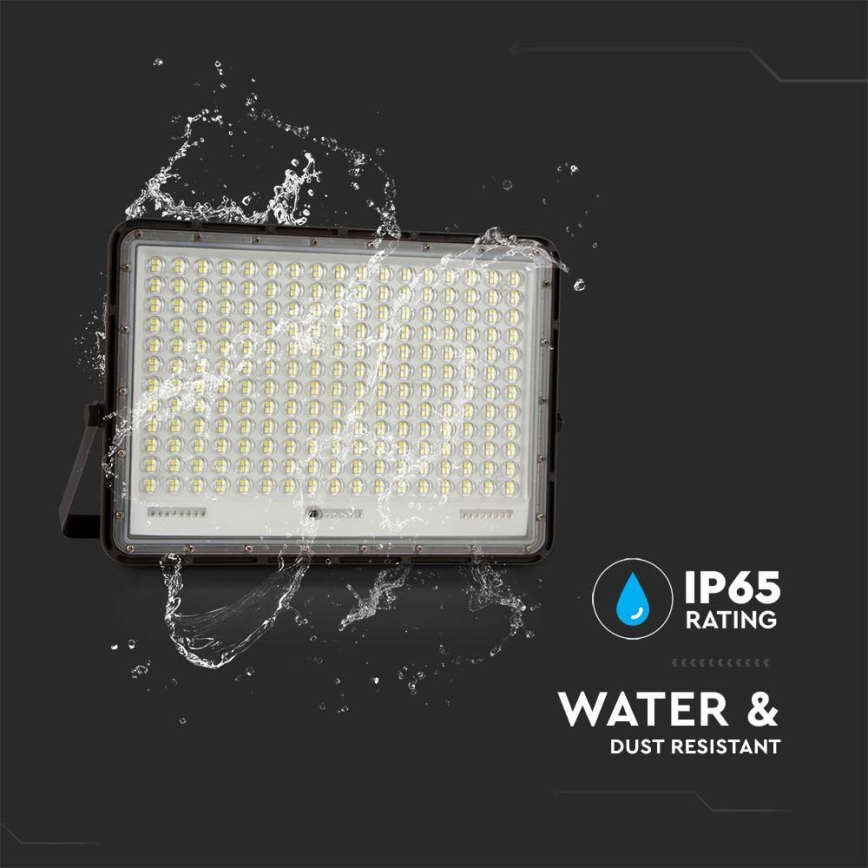 LED Zewnętrzny naświetlacz solarny LED/30W/3,2V 4000K czarny IP65 20000 mAh + zdalne sterowanie