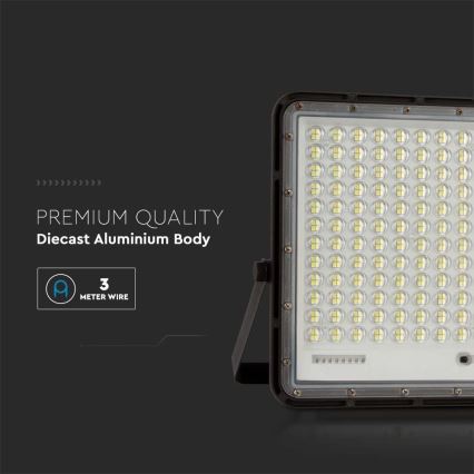 LED Zewnętrzny naświetlacz solarny LED/30W/3,2V 4000K czarny IP65 20000 mAh + zdalne sterowanie