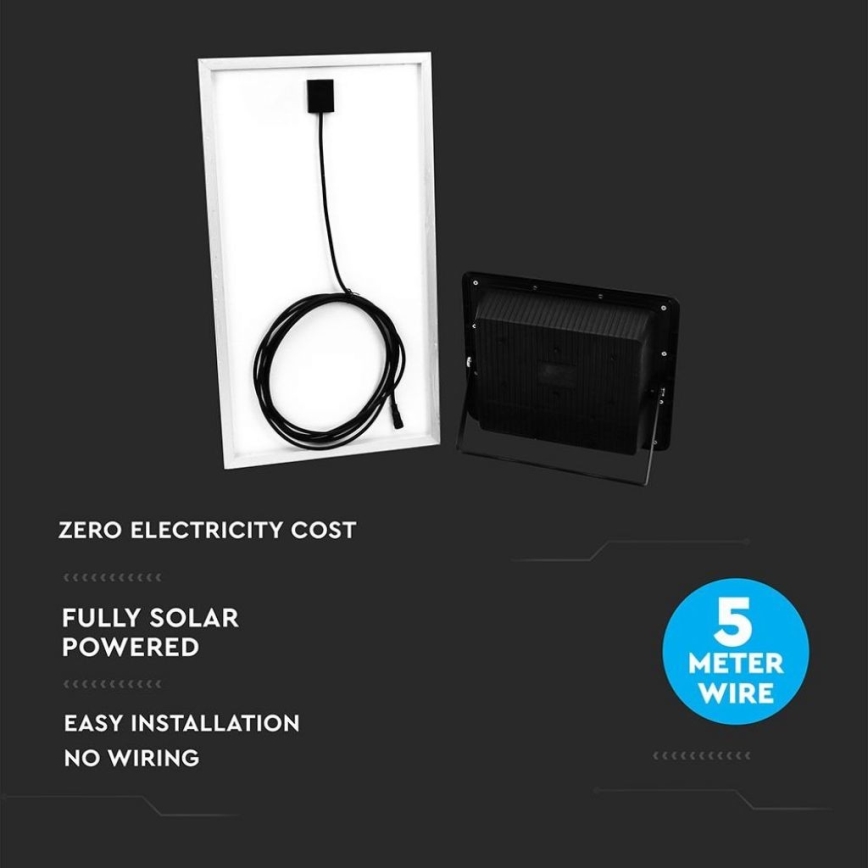 LED Zewnętrzny naświetlacz solarny LED/40W/10V IP65 6000K 20000 mAh + zdalne sterowanie